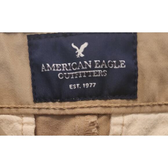 American Eagle Outfitters Women Juniors Size 3 28x30 Brown Khaki's Slim Straight - Picture 9 of 12